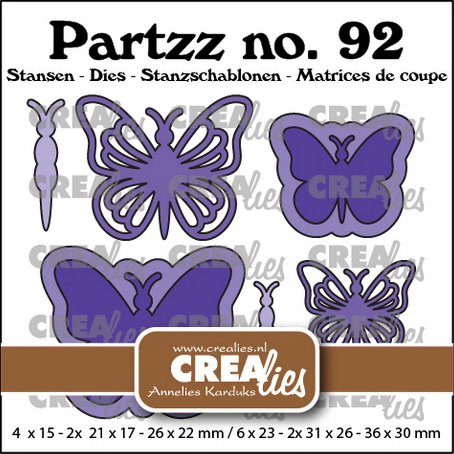 Crealies • Schmetterlings-Stanzform, mittel und klein