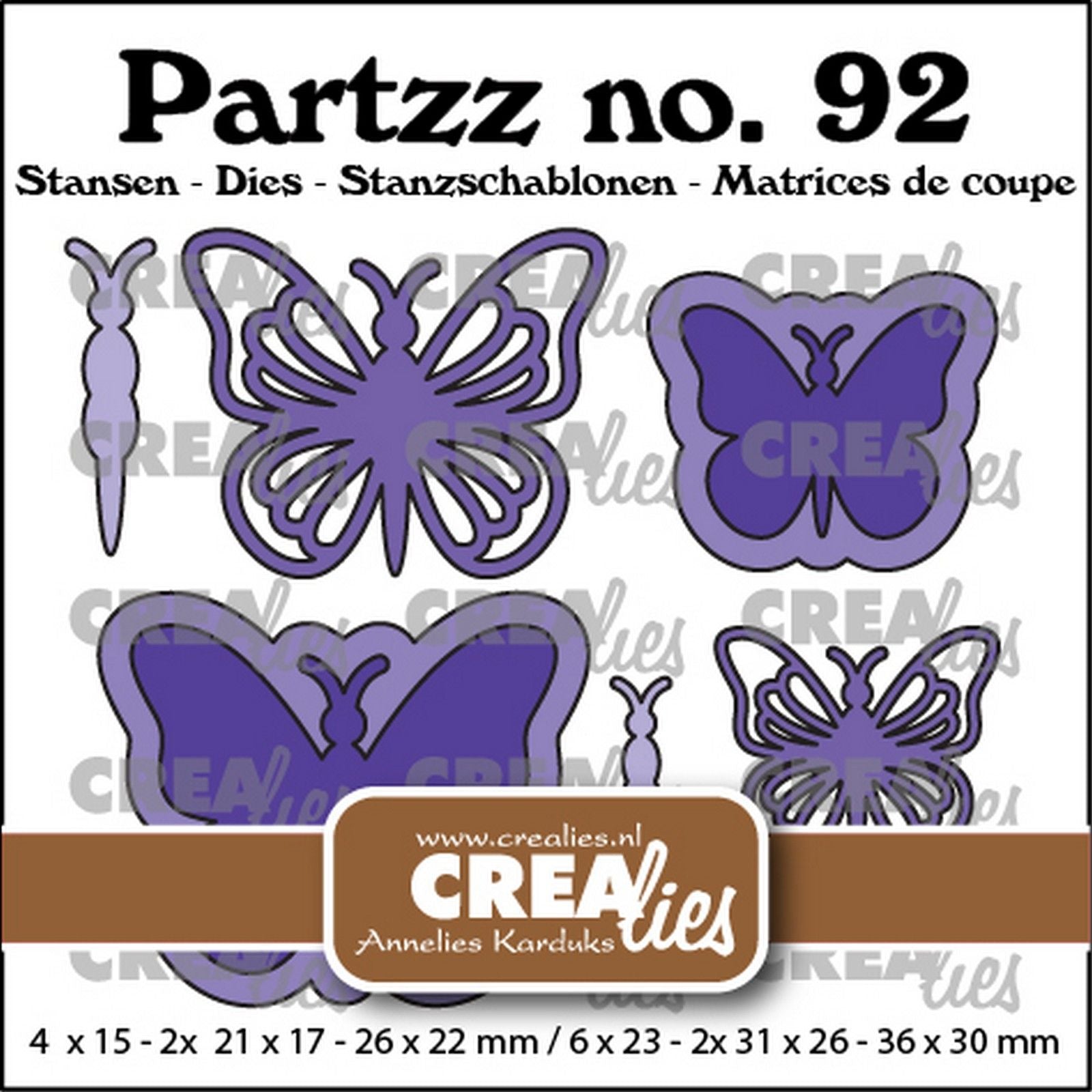 Crealies • Schmetterlings-Stanzform, mittel und klein