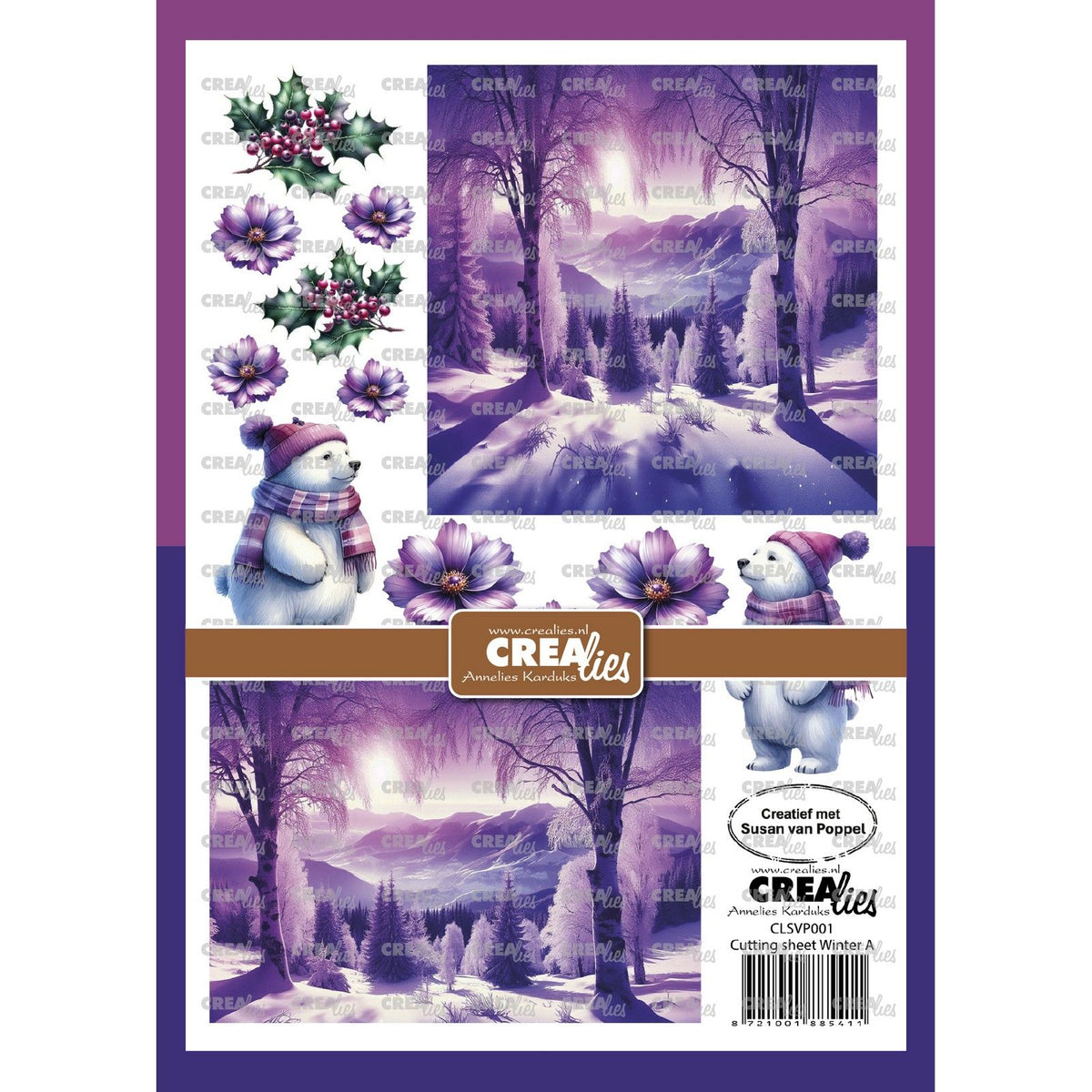 Crealies • Winter-Ausschneidebogen mit 8 Blättern