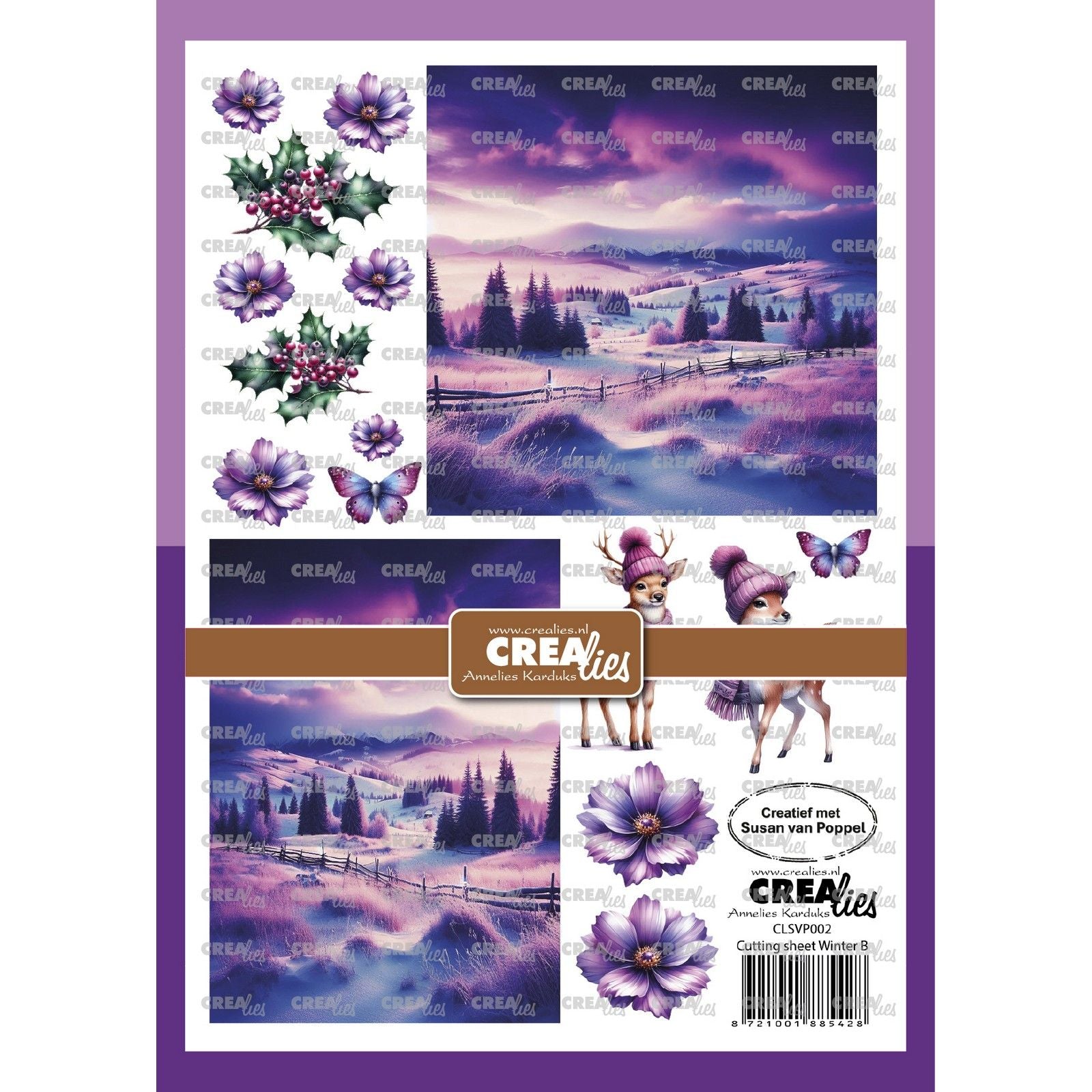 Crealies • Ausschneidebogen Winter B 8 Blatt