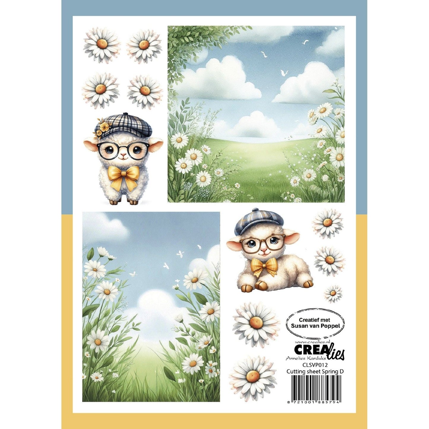 Crealies • Schneideblätter Papierblock Feder d 8 Blatt