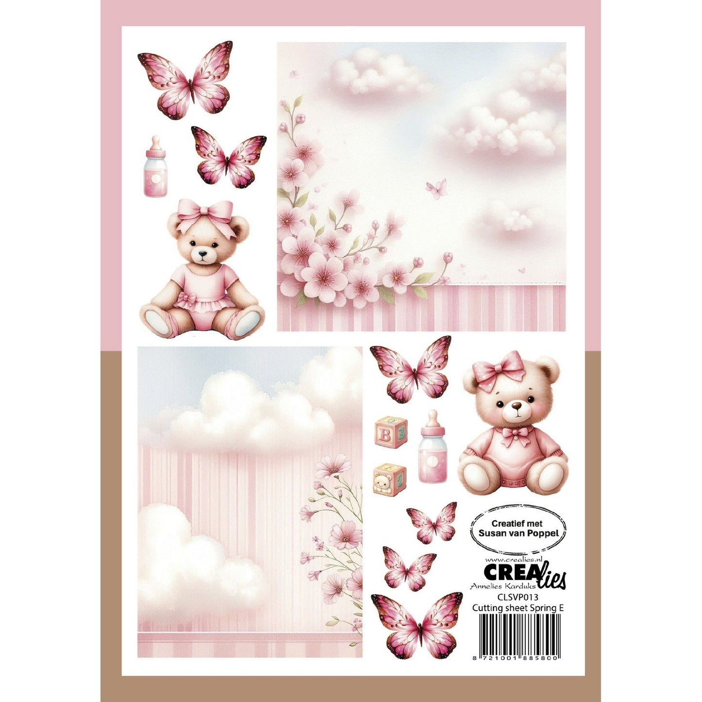 Crealies • Schneideblätter Papierblock Feder e 8 Blatt
