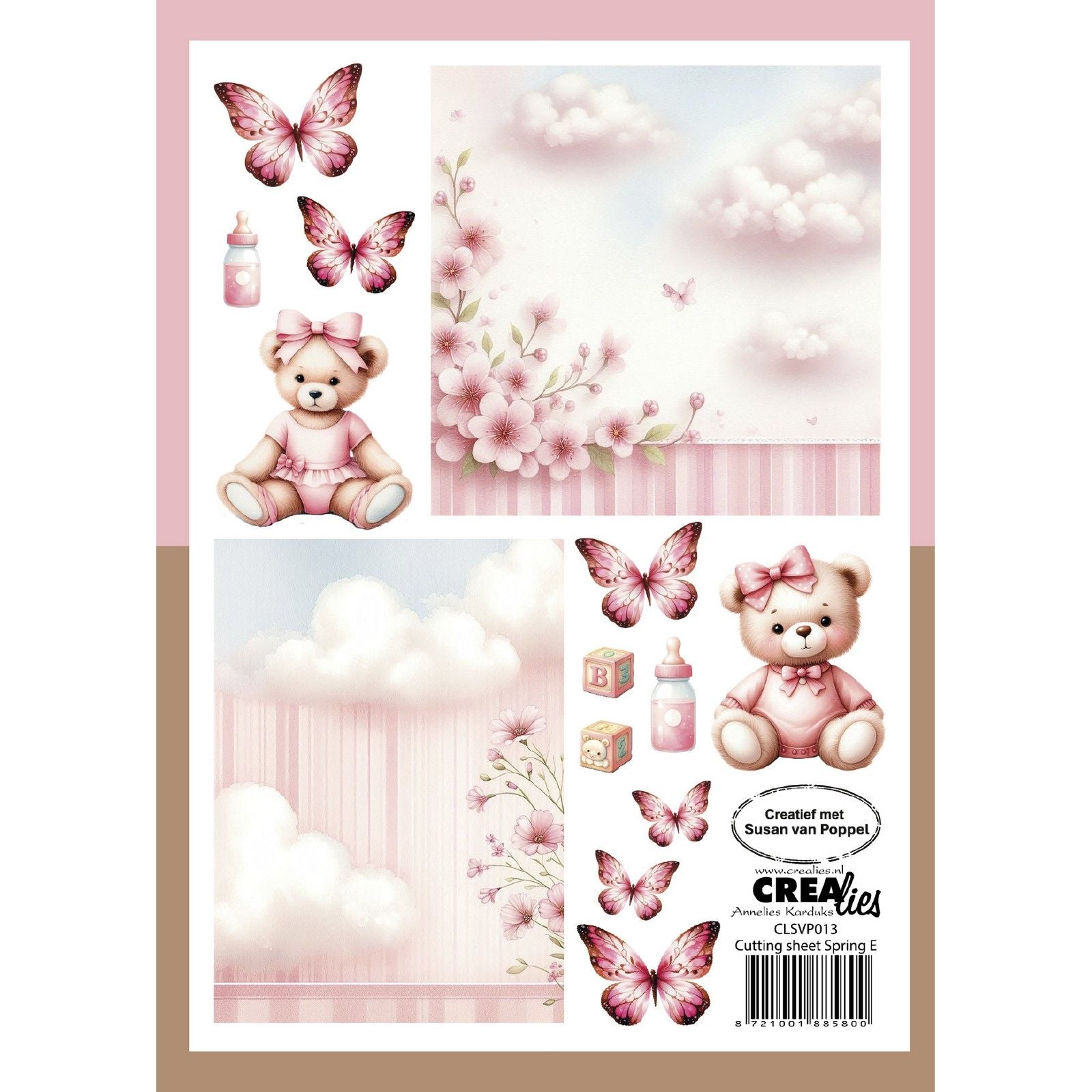 Crealies • Schneideblätter Papierblock Feder e 8 Blatt