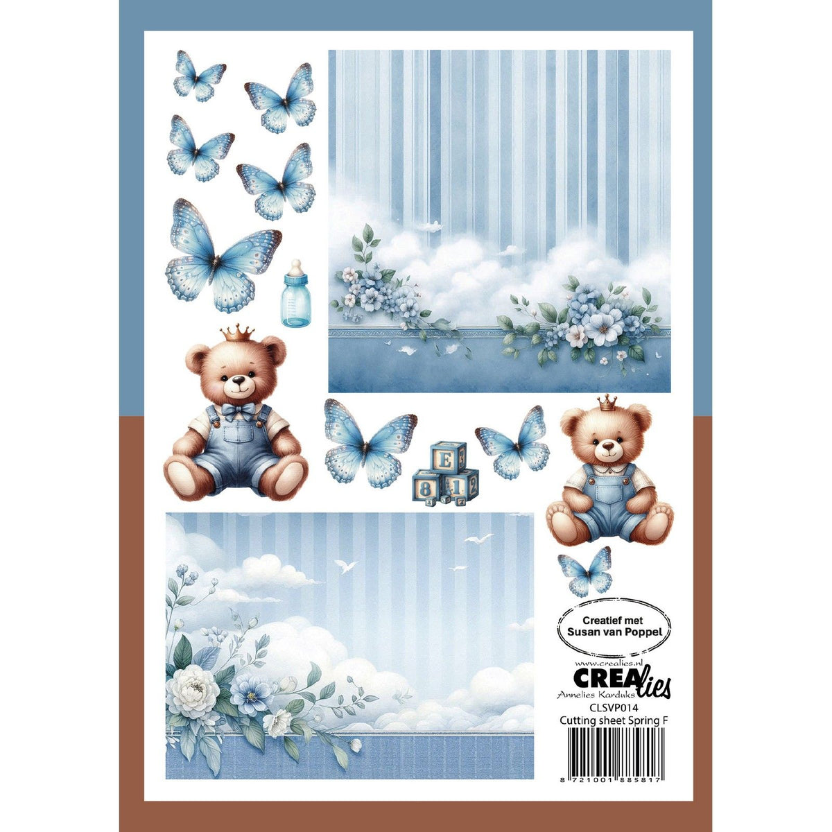 Crealies • Schneideblätter Papierblock Feder für 8 Blatt