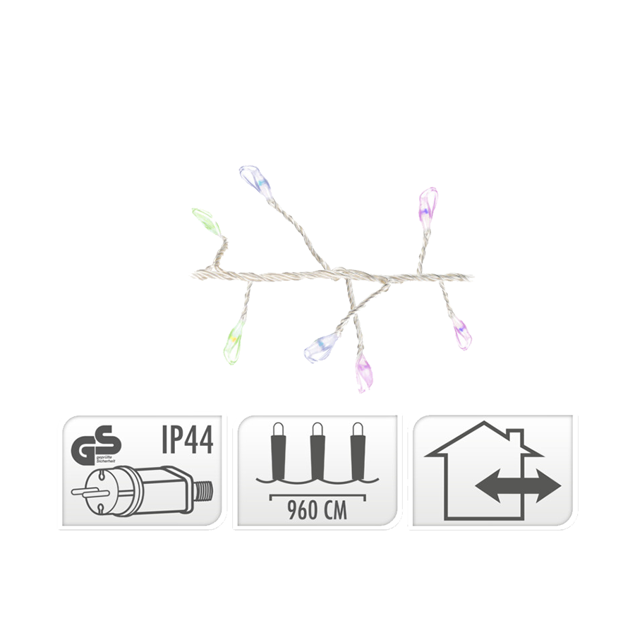 Cluster-Draht-LED mehrfarbig 960 LEDs 960 cm