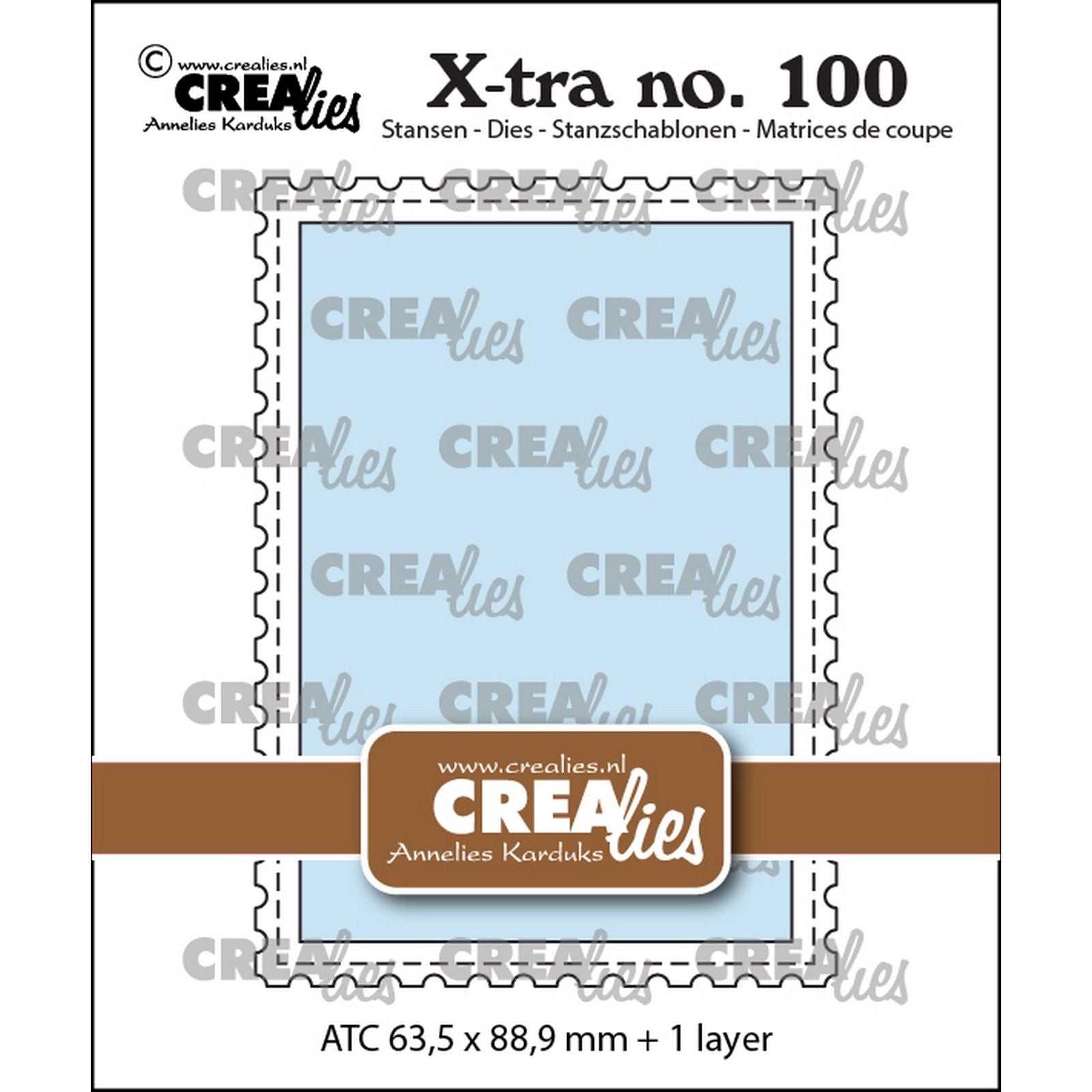 Crealies • Stanzform ATC mit Stempelkante
