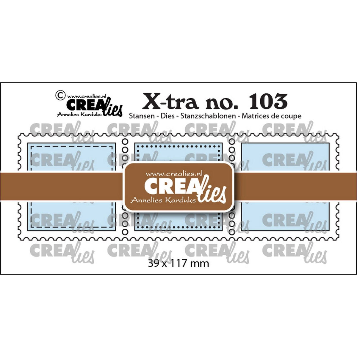 Crealies • Stanzform 3 quadratische Stempel hintereinander