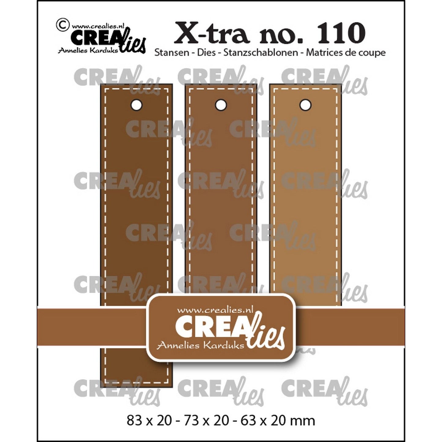 Crealies • Extra gerade Etiketten mit Nahtlinie