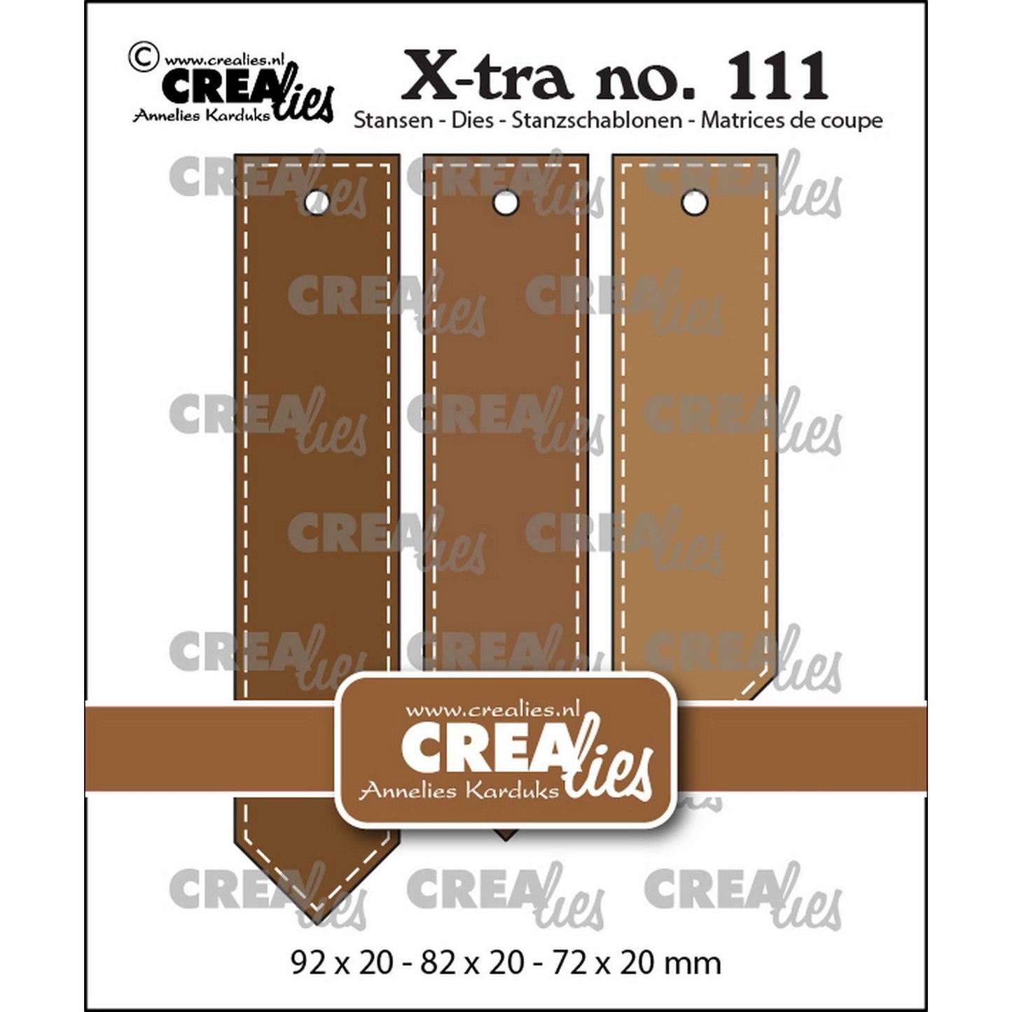 Crealies • Extra spitze Etiketten mit Nahtlinie