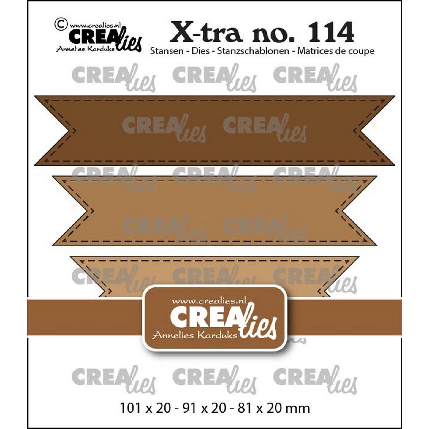 Crealies • Xtra-Doppelbanner mit Steppnaht