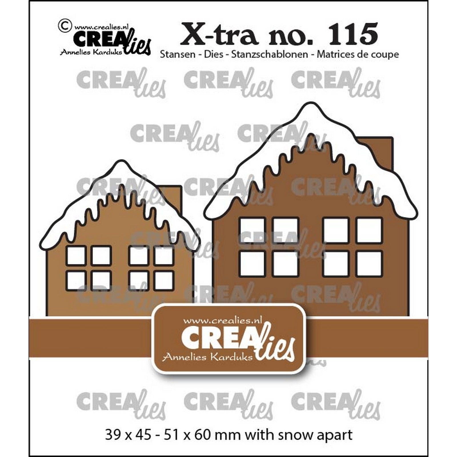 Crealies • Xtra-Haus mit Schneedach, mittelgroß