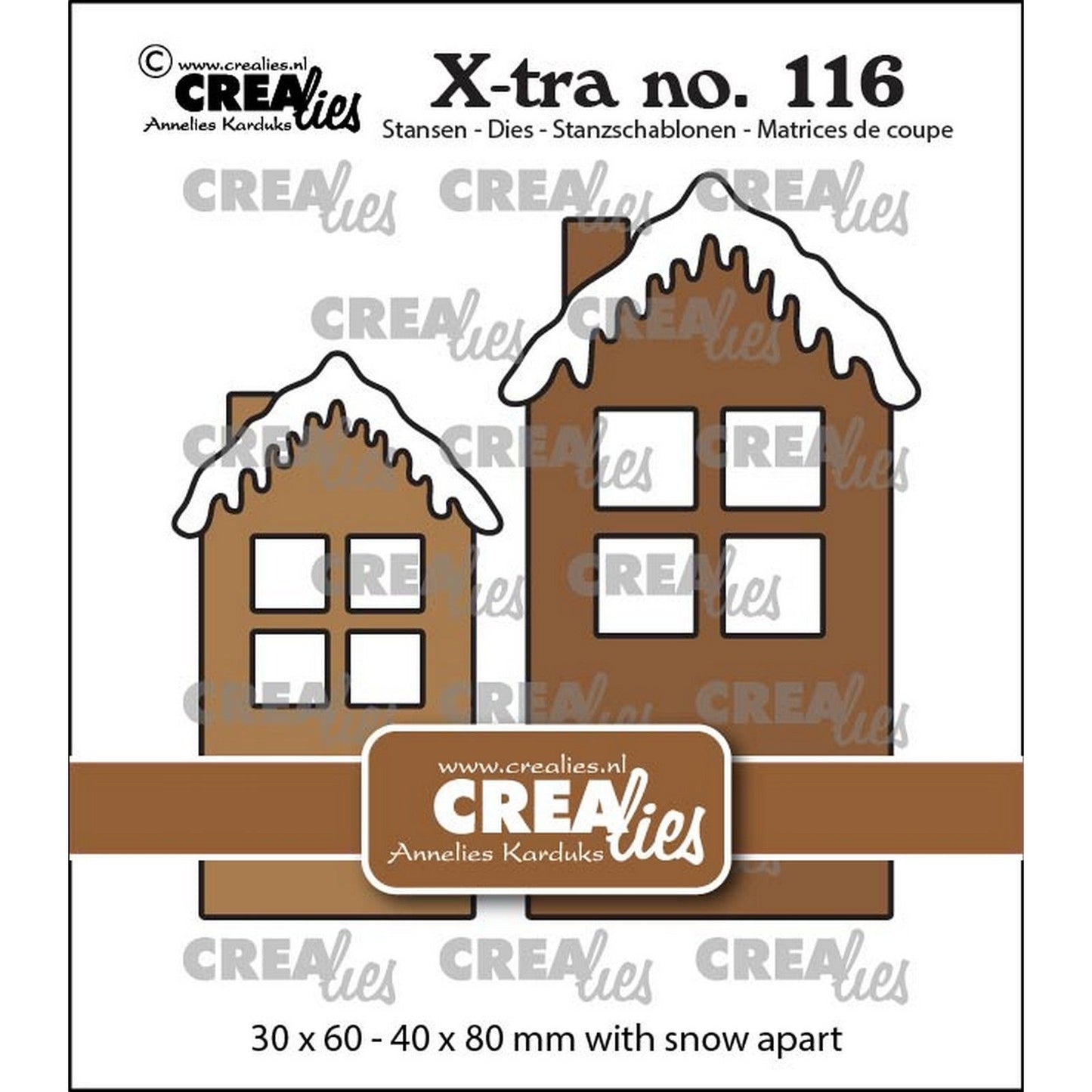 Crealies • Xtra-Haus B mit Schneedach, mittelgroß