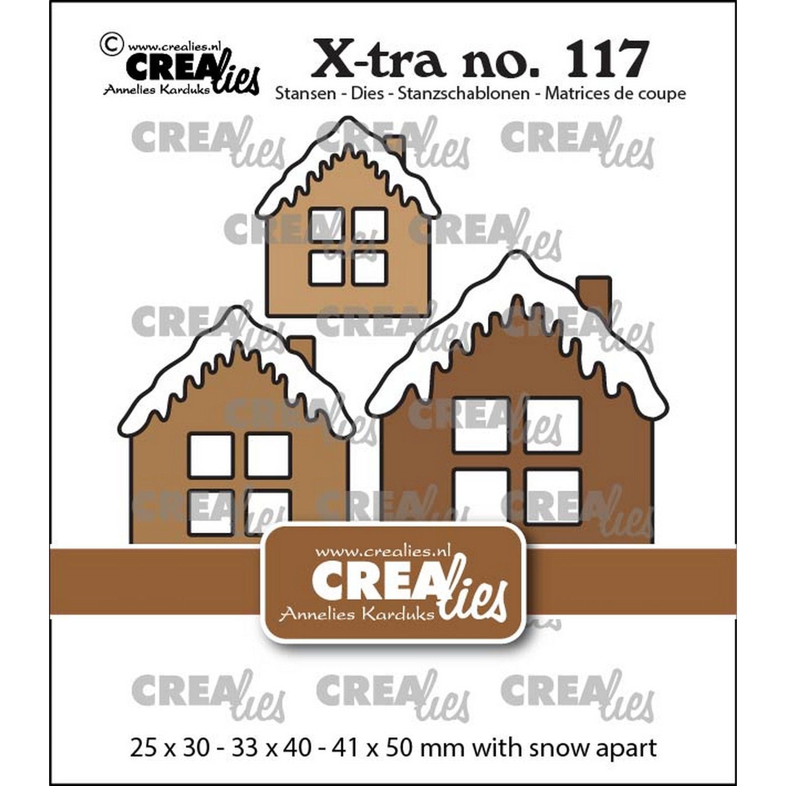 Crealies • Xtra-Haus C mit Schneedach in der Mitte, groß extra groß