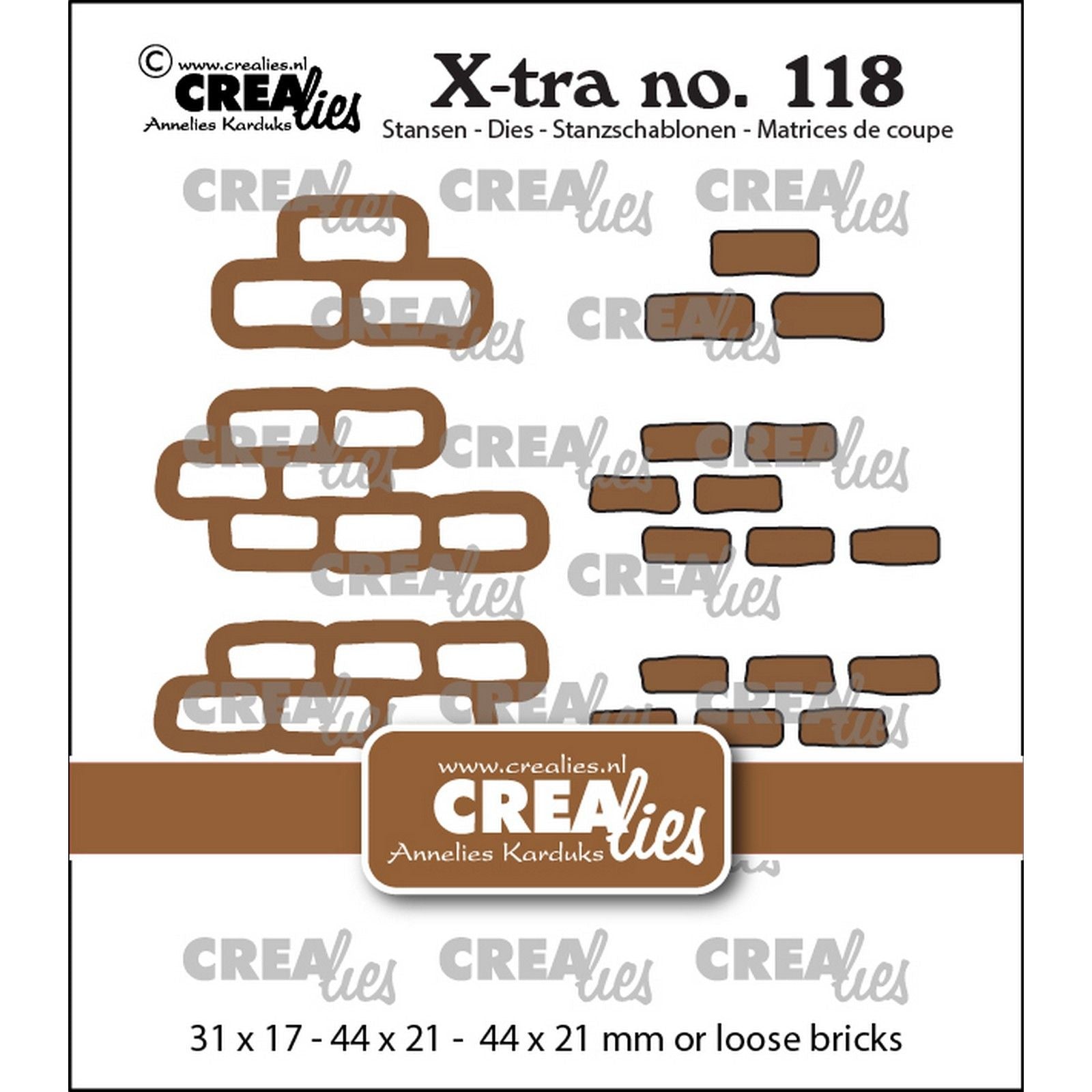 Crealies • Extra-Steinmauer mit großen losen Ziegeln