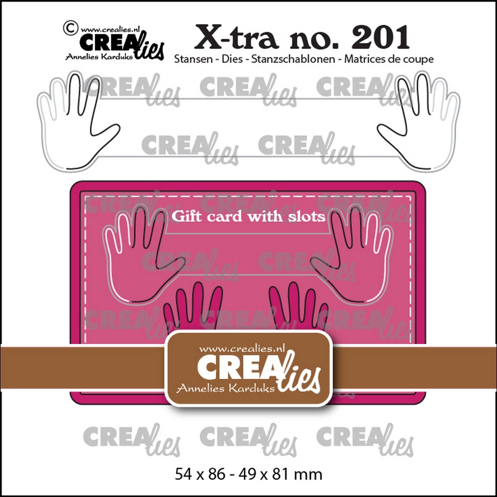 Crealies • xtra Geschenkkarte mit Schiebesystem b