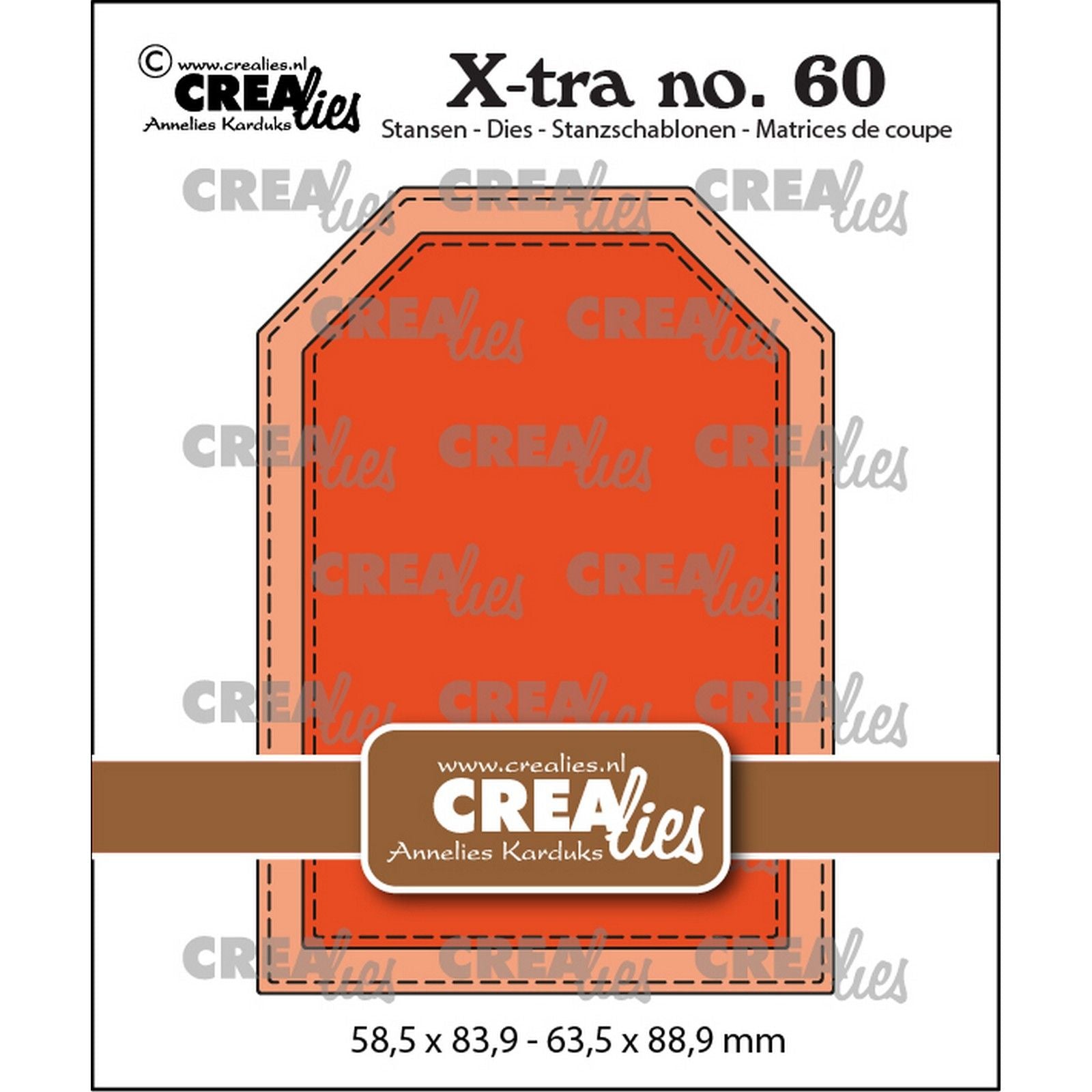 Crealies • Xtra-ATC-Etikett mit Steppnaht