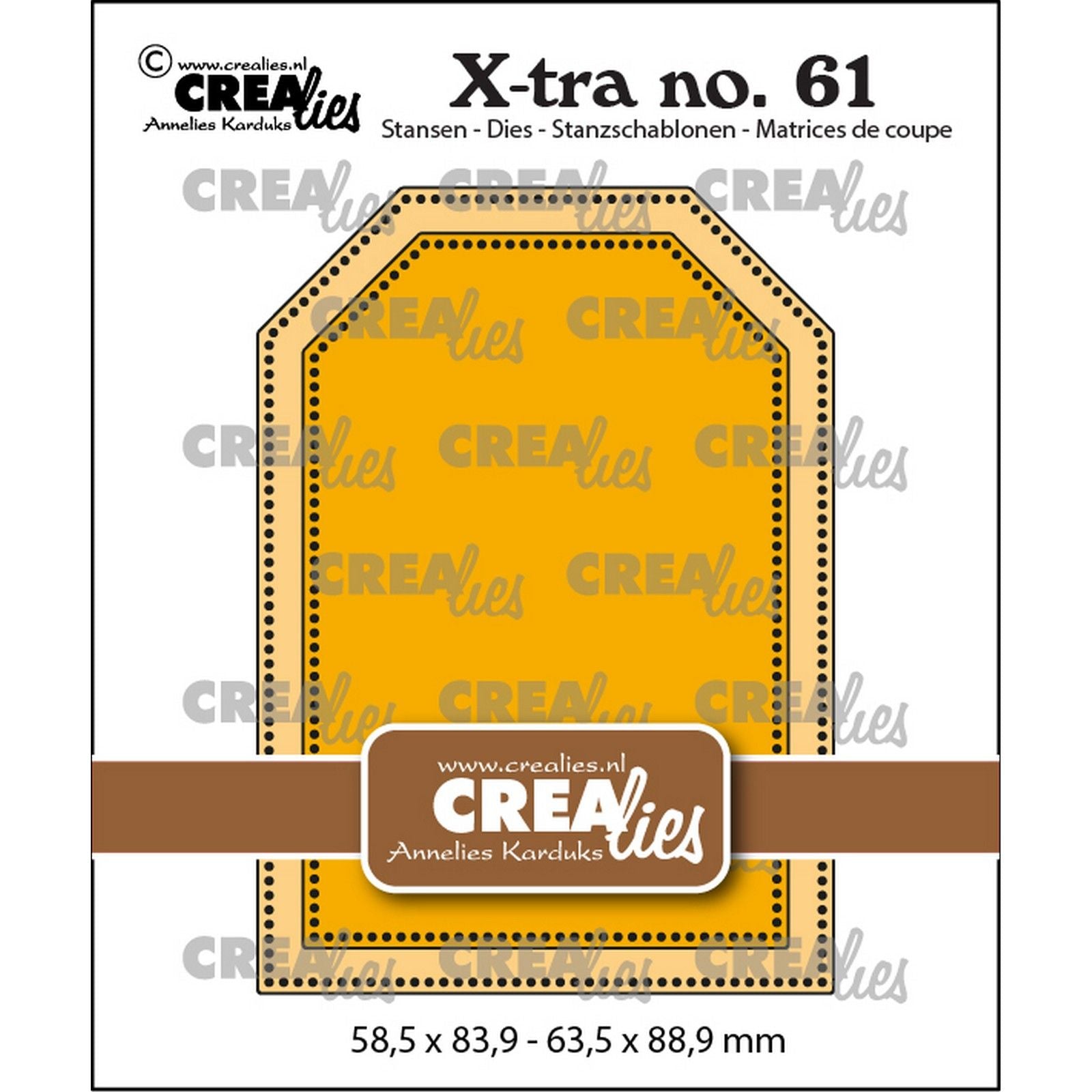 Crealies • Xtra-ATC-Etikett mit gepunkteter Linie