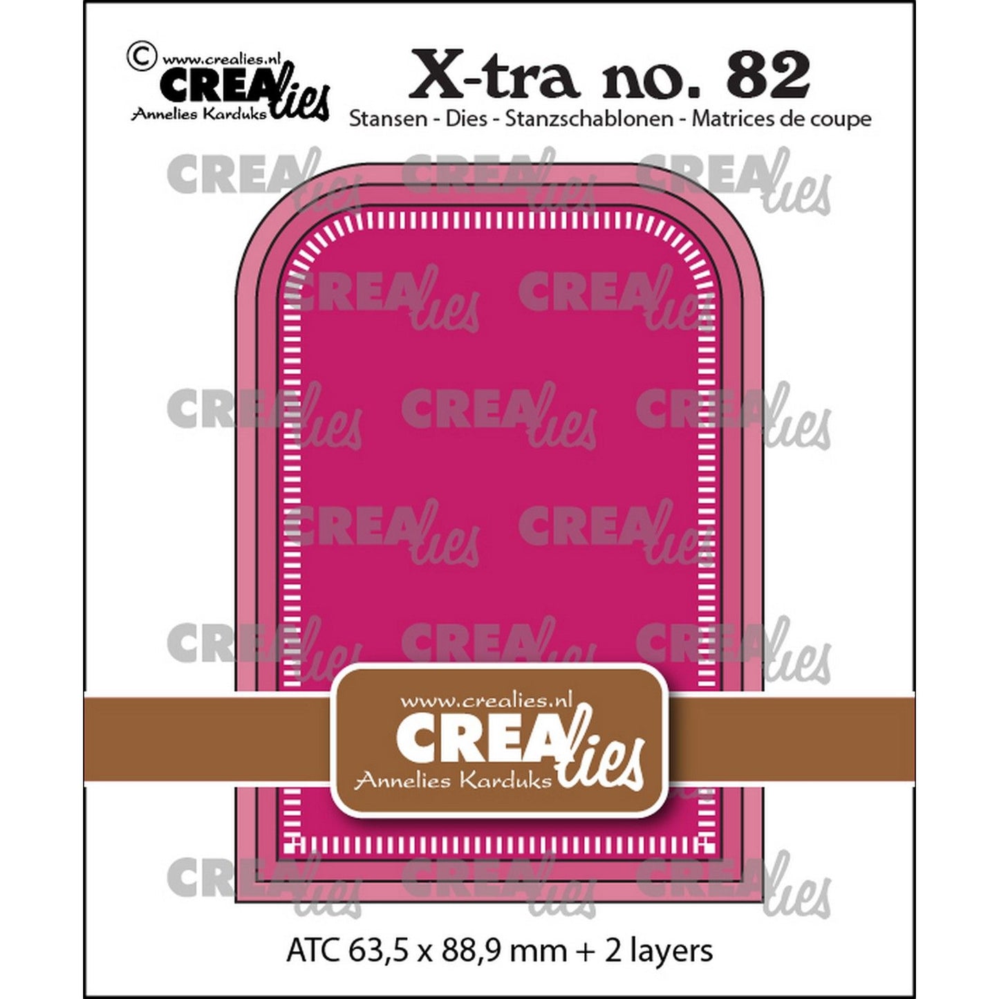 Crealies • Xtra ATC abgerundete Ecken mit kleinen Streifen