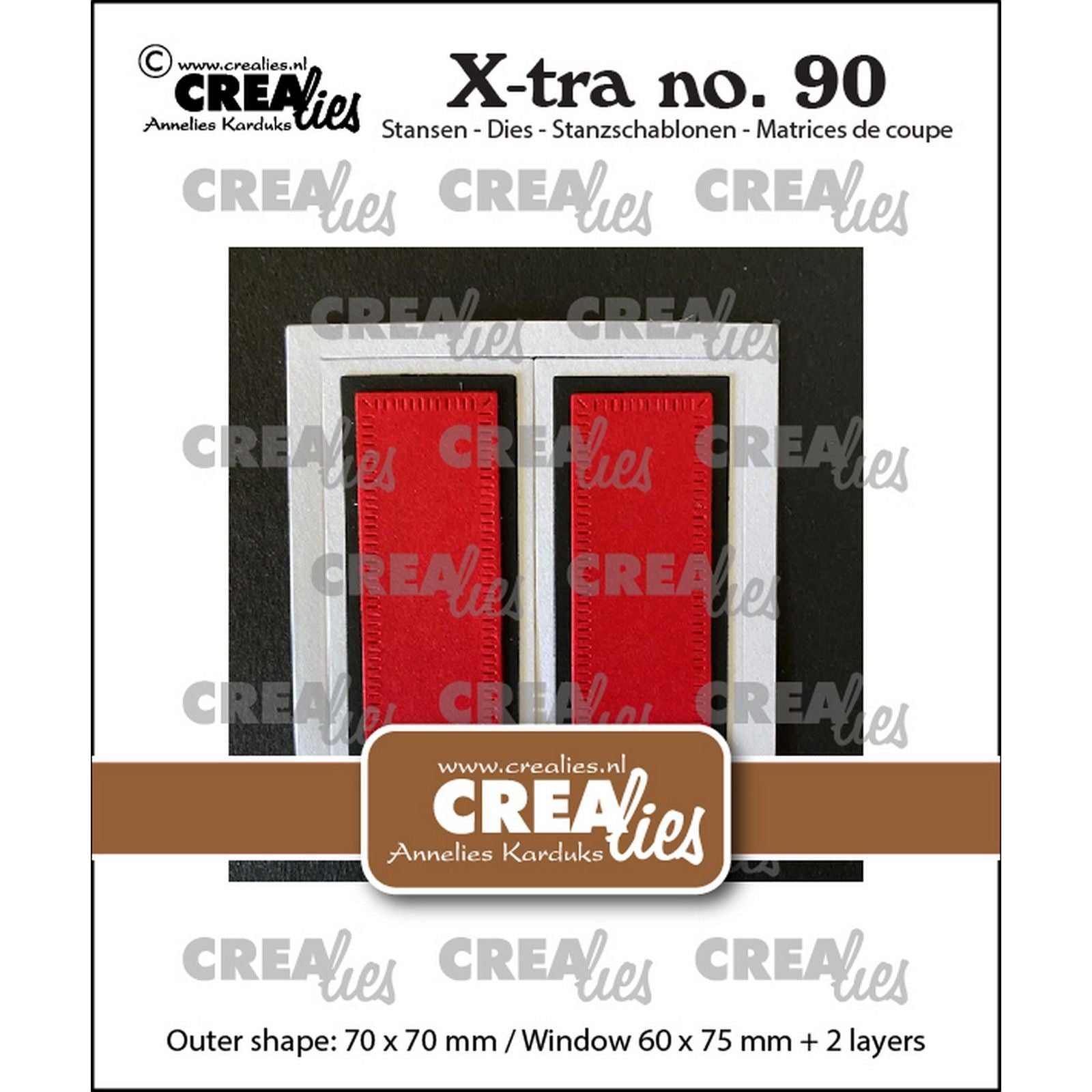 Crealies • Extra quadratisches Fenster mit Fensterläden