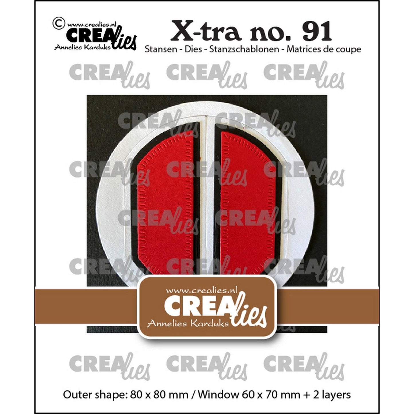 Crealies • extra rundes Fenster mit Fensterläden