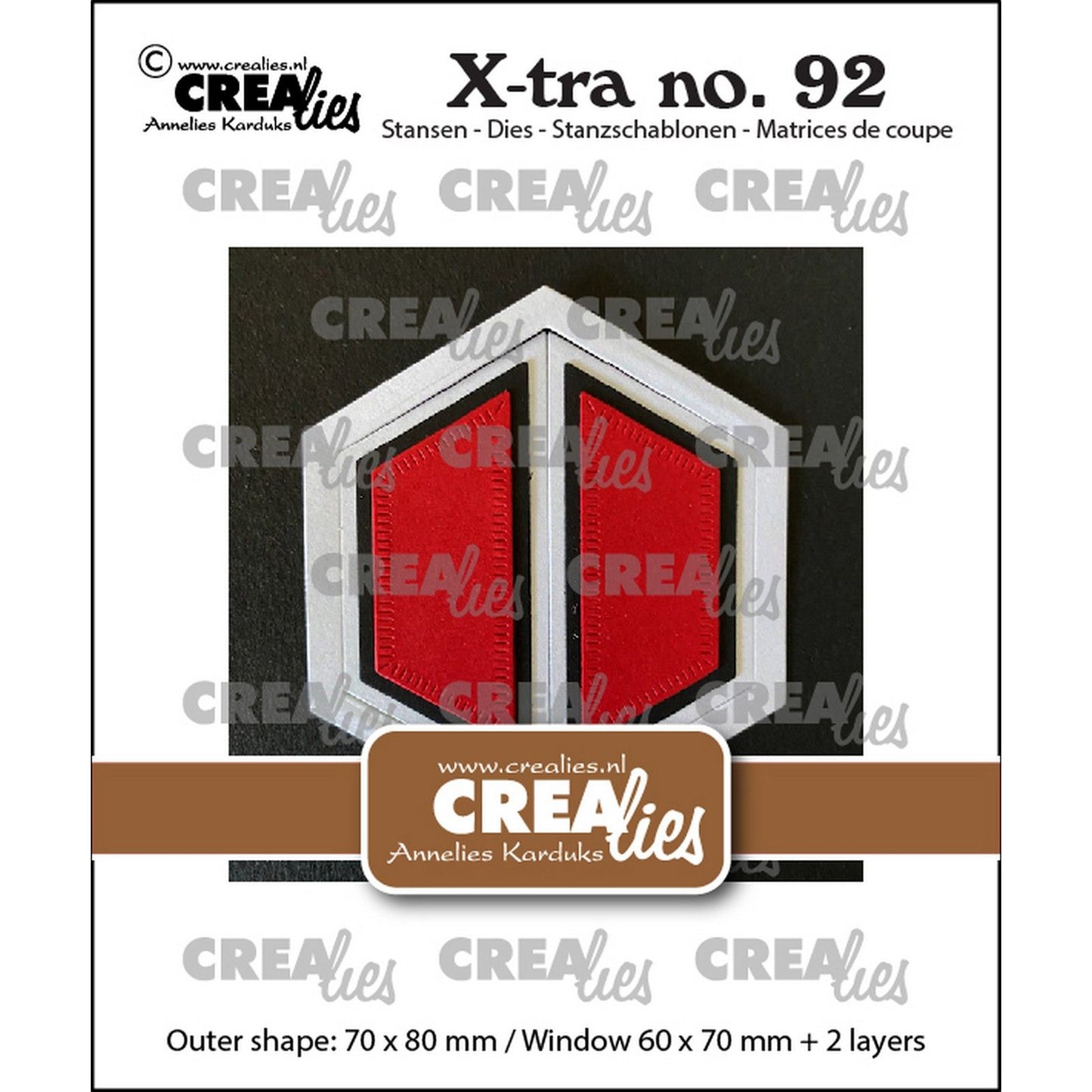 Crealies • Extra sechseckiges Fenster mit Fensterläden
