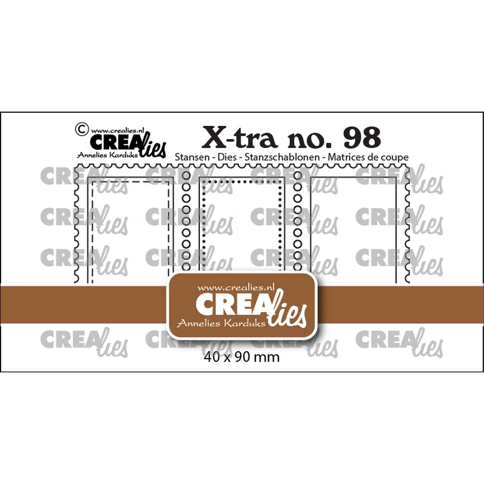 Crealies • xtra 3 Stempel in einer Reihe vertikal