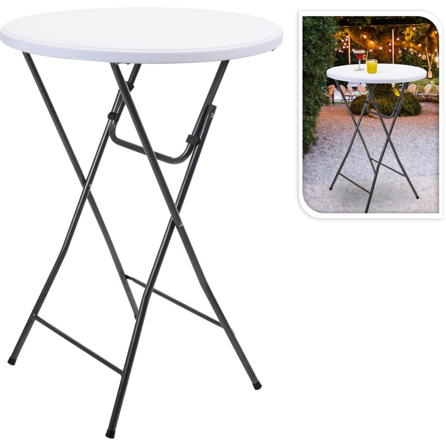 Stehtisch weiß ø80xh110cm