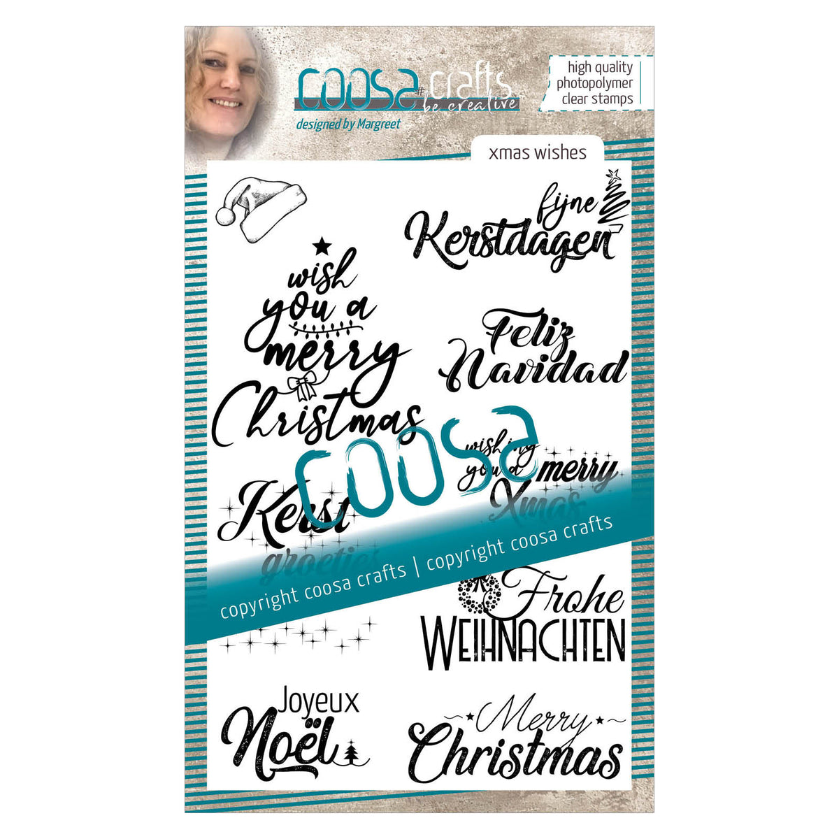 Coosa Crafts • Transparenter Stempel Nr. 17, Weihnachtswünsche