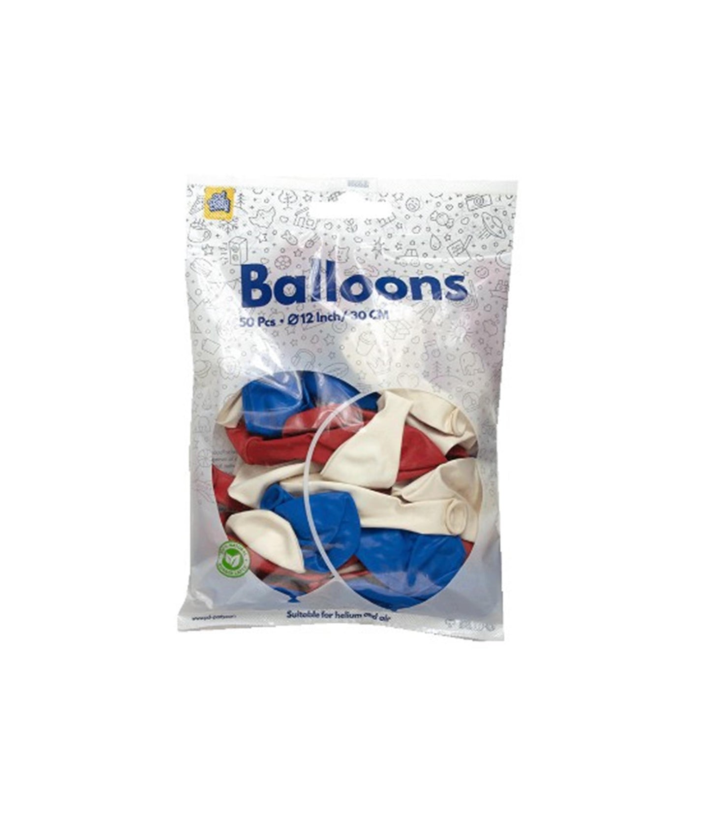 Paperdreams Luftballons Rot Weiß Blau 30cm 50 Stück