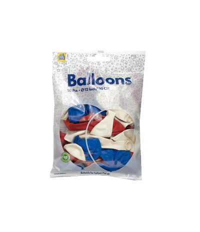 Paperdreams Luftballons Rot Weiß Blau 30cm 50 Stück