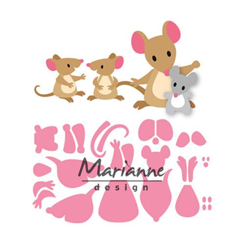 Marianne Design • Sammlerstücke, Prägeschablone, Elines Mäusefamilie