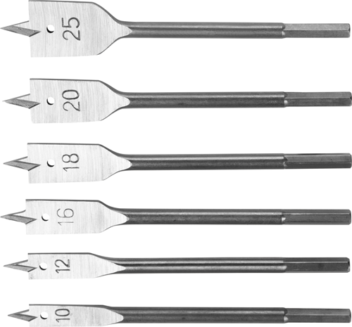 Con:p Satz Holzfräser-Bits 10–25 mm, 6 Stück, rot – bp302306