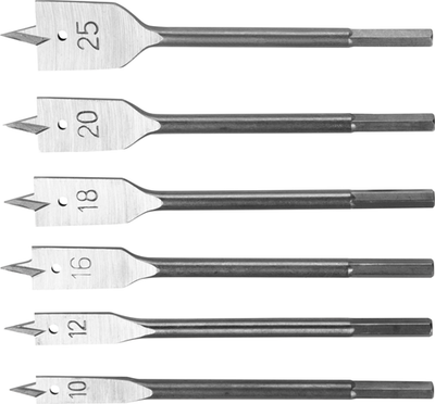 Con:p Satz Holzfräser-Bits 10–25 mm, 6 Stück, rot – bp302306