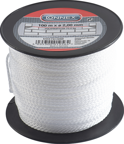 Connex Mauerwerksschnur PP 2,0 mm mit Spule 100 m – COX781550