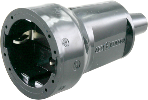 Enzo-Buchse | ra | PVC | 10 16a | schwarz - 00.110.37