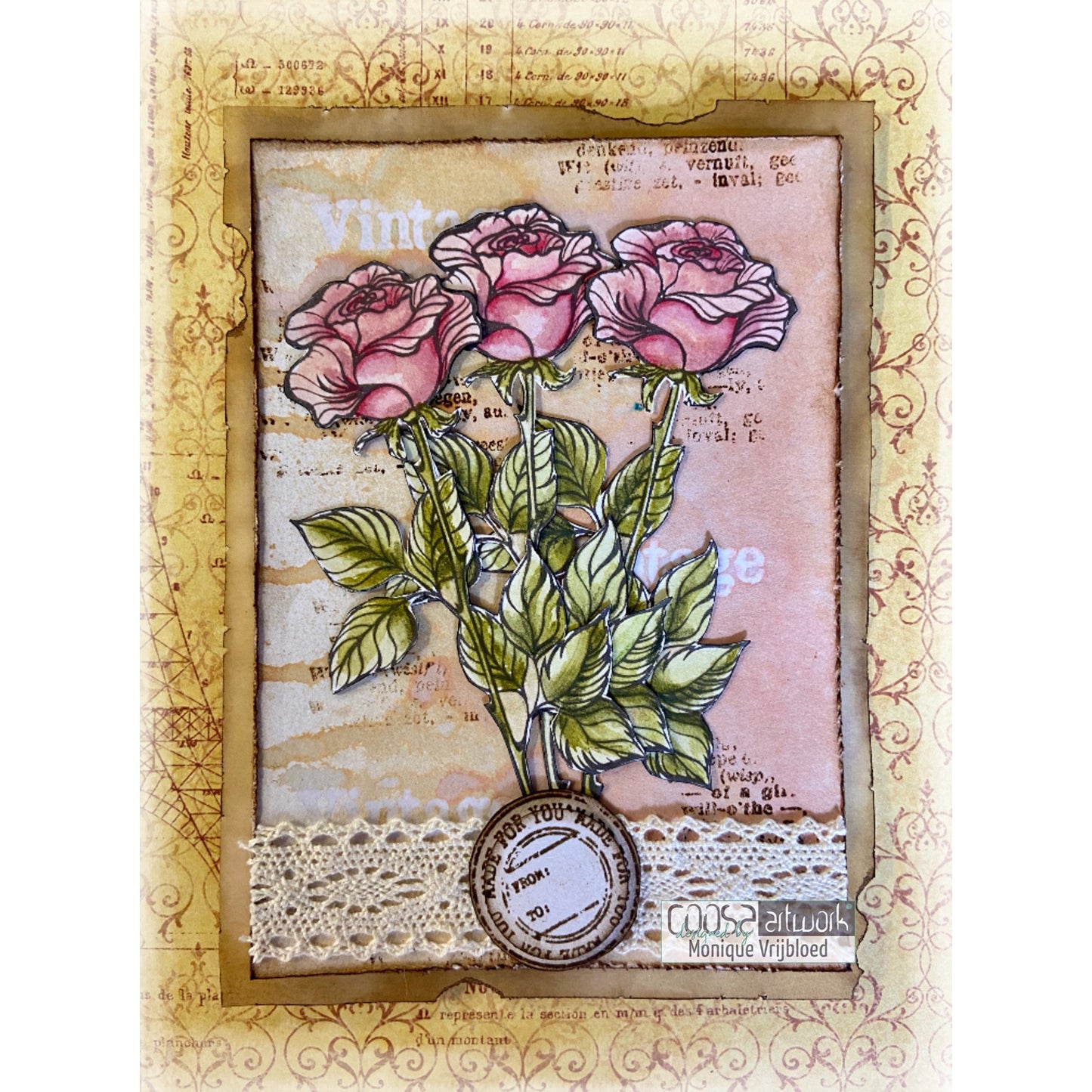 Coosa Crafts • Klarsichtstempel #22 Postblumen 1 9x20cm