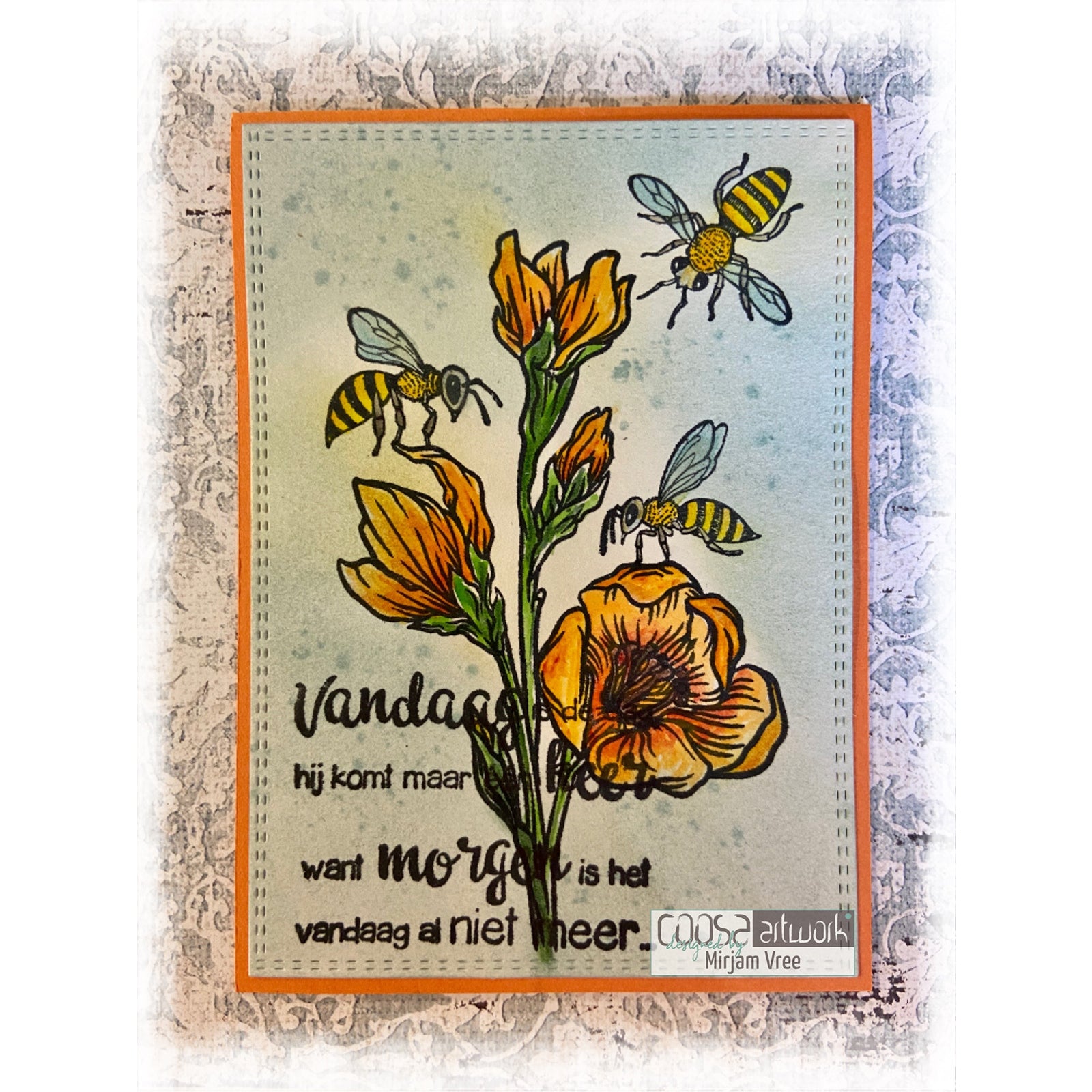 Coosa Crafts • Klarsichtstempel #22 Postblumen 3 9x20cm