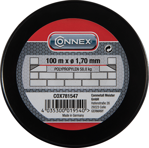 Connex Mauerwerksschnur PP 1,7 mm Ro Spule 100 m – COX781547