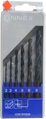 Connex-Set Metallbohrer 2–8 mm, 6 Stück, blau – cox972226