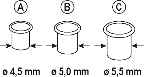 Connex-Ersatzaugen „A“, 4,5 mm Messing, 100 Stück – Coxt194182