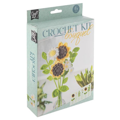 Kreative Handwerksgruppe Hook -Paket Blumenstrauß 6 Sonnenblumen