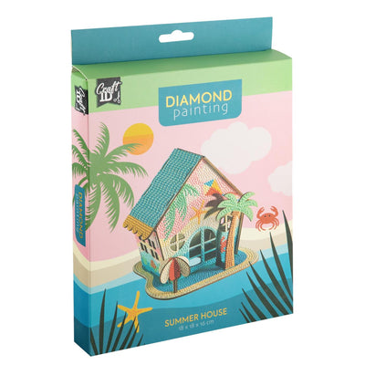 Bastel-ID-Diamantgemälde „Sommerhaus“, 18 x 18 x 16 cm