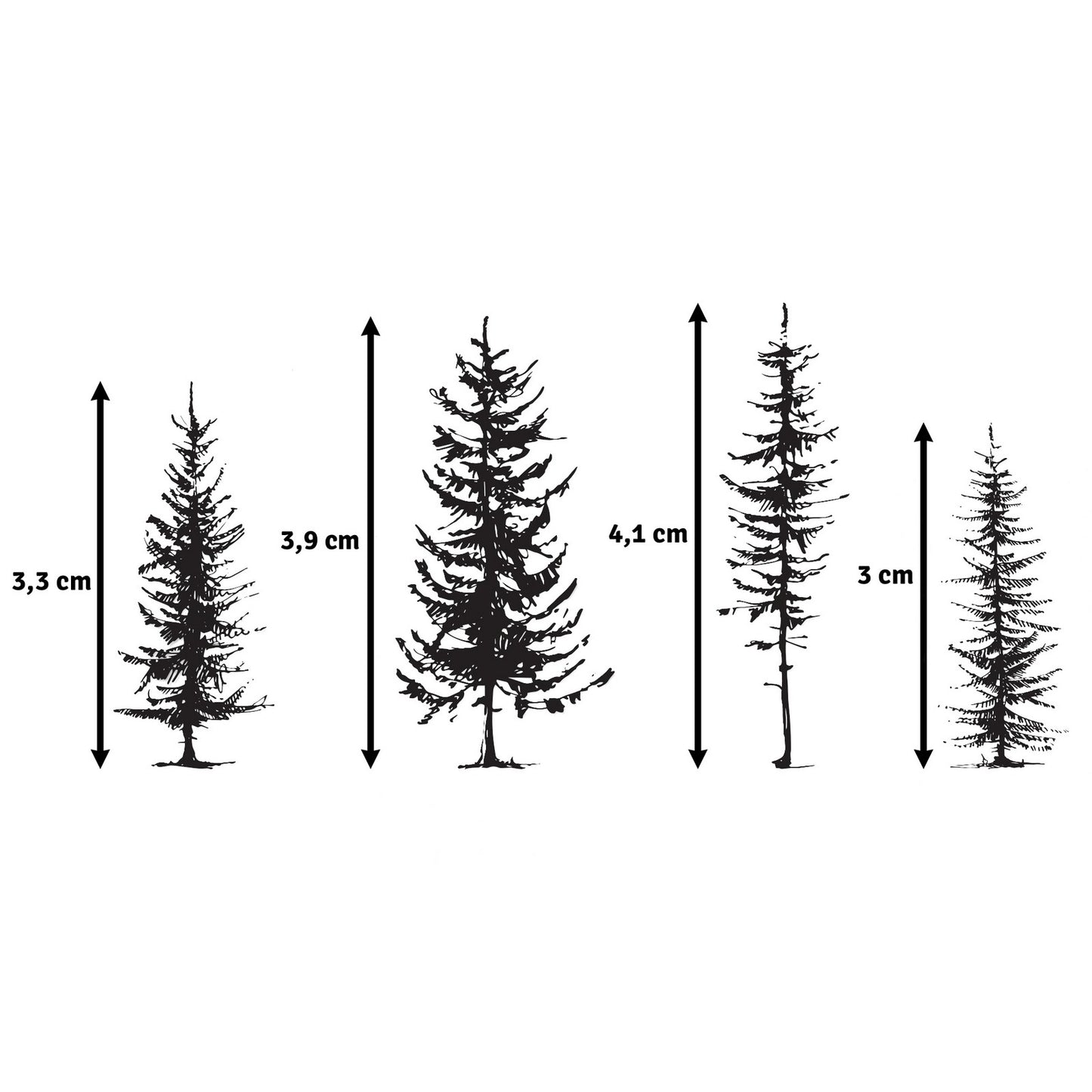 Nellies Wahl • Weihnachts-Silhouetten-Klarstempel, Kiefernbäume