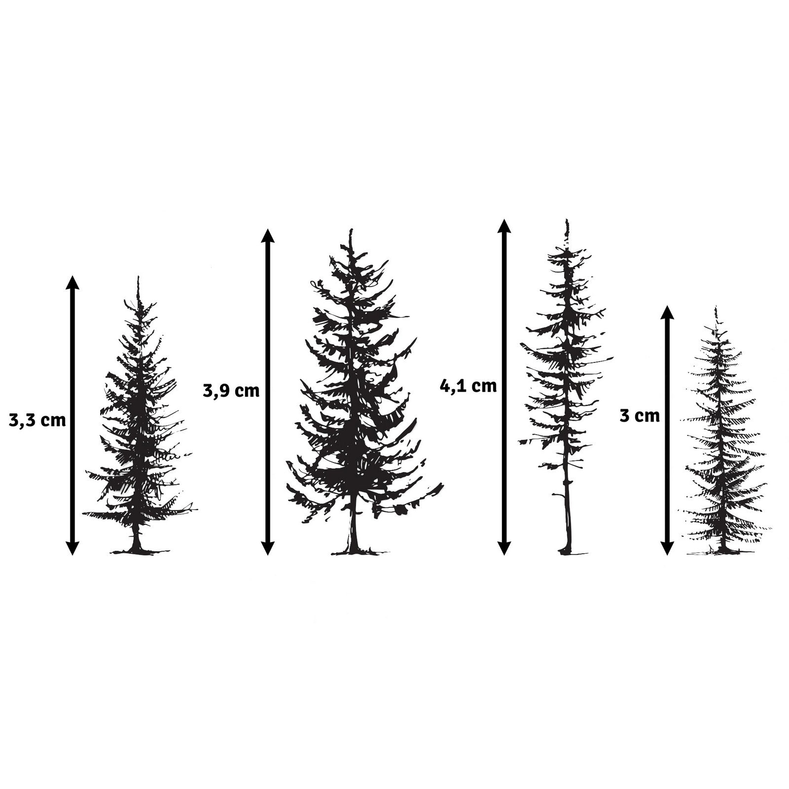 Nellies Wahl • Weihnachts-Silhouetten-Klarstempel, Kiefernbäume