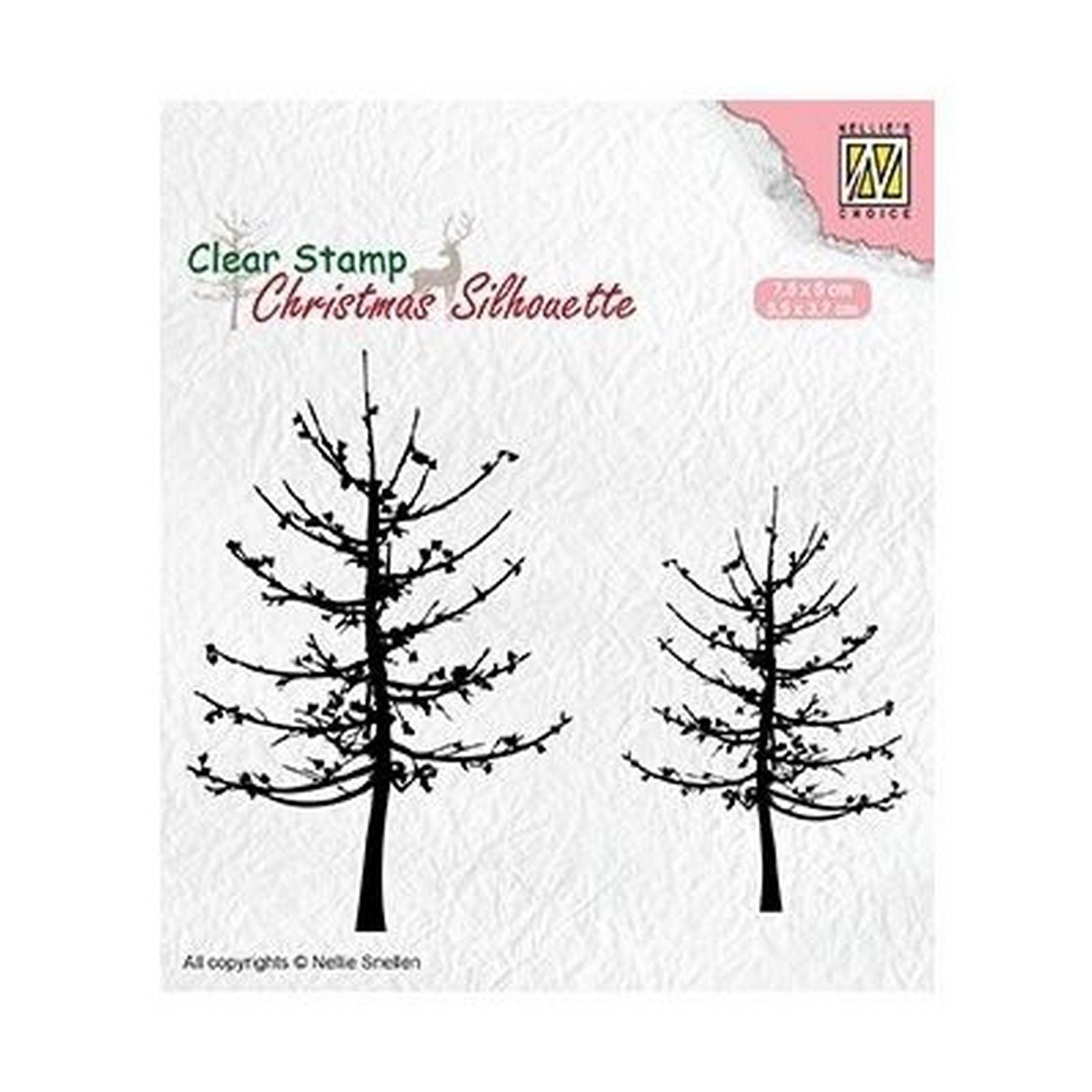 Nellies Wahl • Weihnachts-Silhouetten-Klarstempel, blattlose Bäume (7,5 x 5 cm plus 5,5 x 3,7 cm)