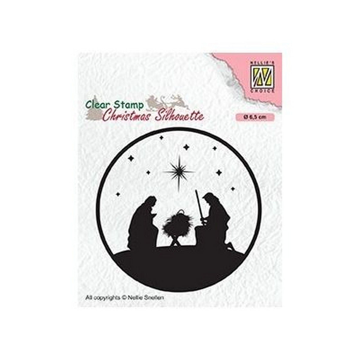 Nellies Wahl • Weihnachtssilhouetten Klarstempel Krippe-3 (Durchmesser 65 mm)