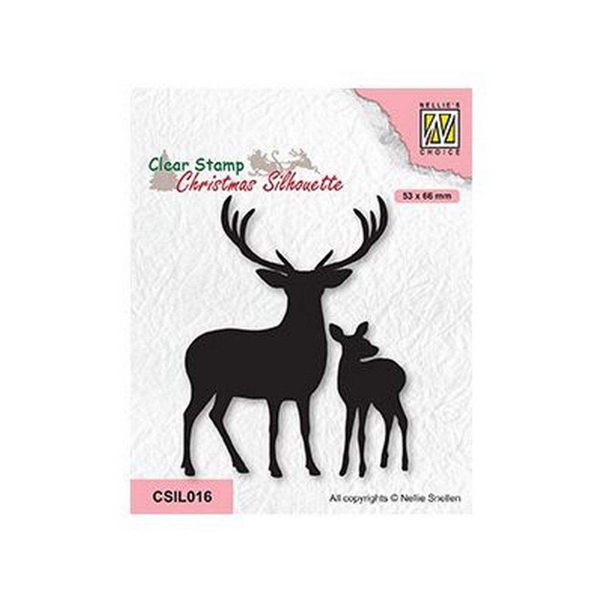Nellies Wahl • Weihnachts-Silhouetten-Klarstempel-Hirsch mit Jungen