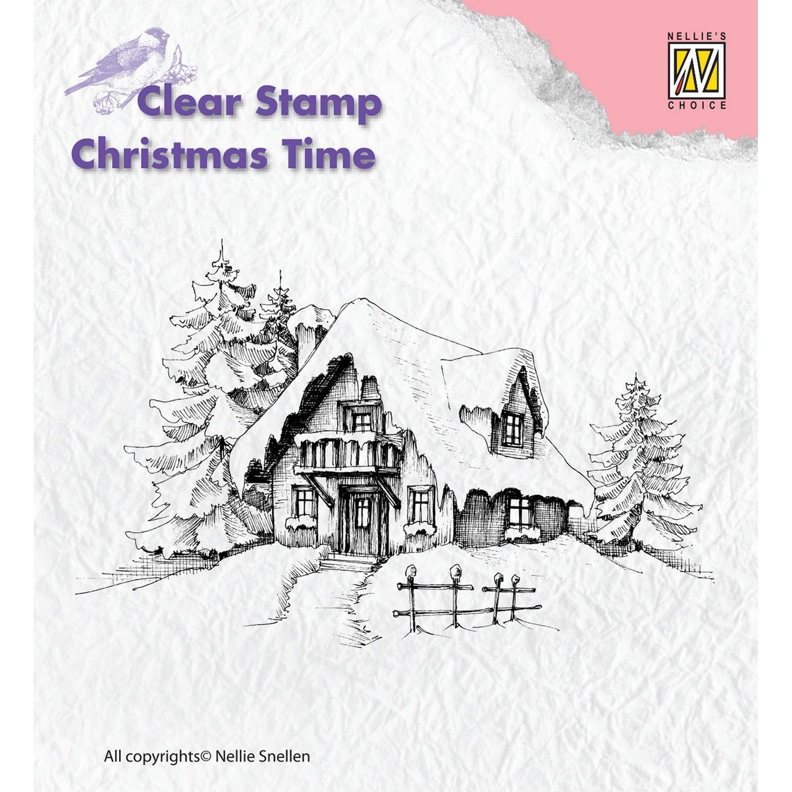 Nellies Wahl • Klarsichtstempel zur Weihnachtszeit, verschneites Haus