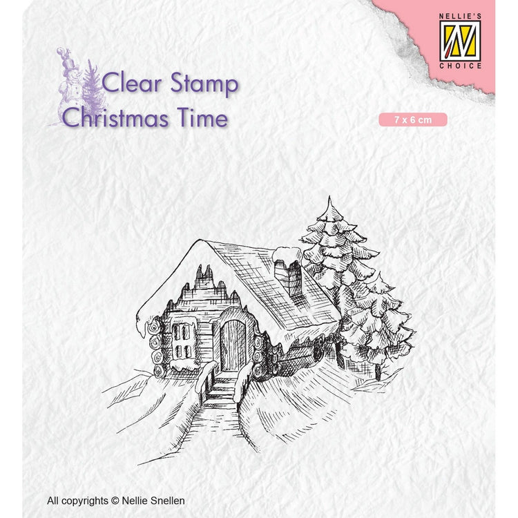 Nellies Wahl • Weihnachtszeit-Klarstempel „Cosily Snowy Cottage“ (7 x 6 cm)