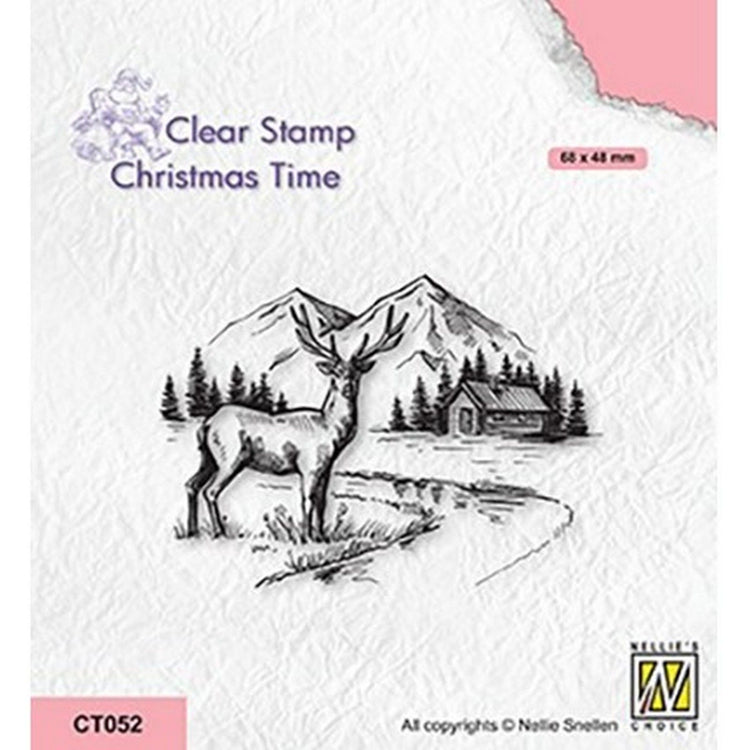 Nellies Wahl • Weihnachtszeit-Klarstempel, Winterlandschaft mit Hirschen